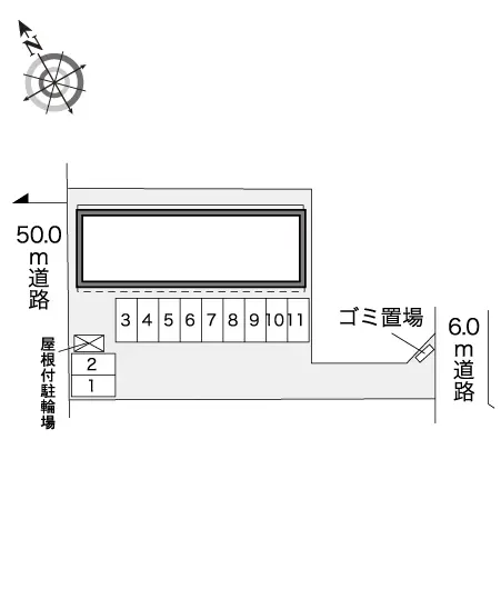 ★手数料０円★河内郡上三川町しらさぎ２丁目　月極駐車場（LP）